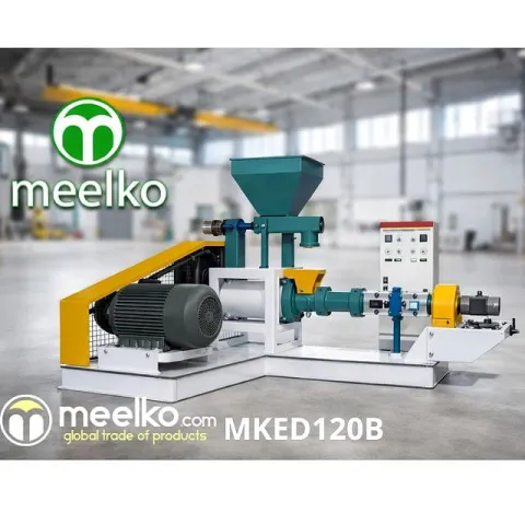 Imagen del producto relacionado Extrusora de Alimento para Perros MKED120B, 500-600 kg/h - Extrusora MKED120B de 55 kW para producir croquetas de alimento para perros a razón de 500 a 600 kg/h, con control preciso…