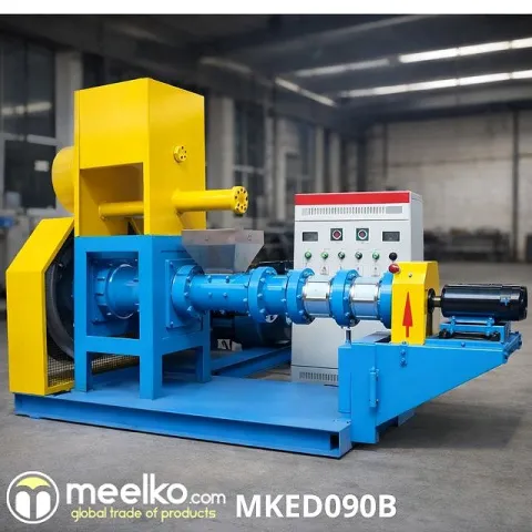 Imagen del producto relacionado Extrusora para pellets alimentacion perros 300-350kg/h 37kW - MKED090B - Extrusora para alimento de perros 300–350 kg/h, producción de croquetas con control preciso, diseño compacto, alta eficienci…