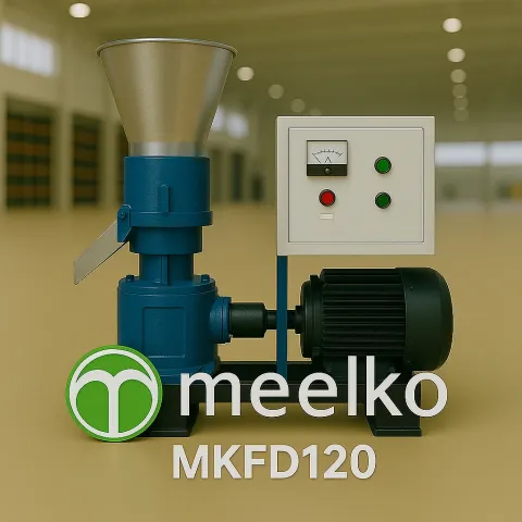 Imagen del producto relacionado Peletizadora Tipo R MKFD120R de 120 mm para Biomasa Ligera - La MKFD120R es la peletizadora Tipo R más compacta de la línea, con matriz plana de 120 mm. Procesa biomasas secas, maderas…