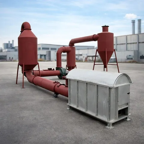 Imagen del producto relacionado Secadora flash Drye contenido de humedad 50% 300KG hora - Secadora Flash Dryer hasta 300 kg/h diseñada para materiales con hasta 50% de humedad, proporcionando secado rápido, uniform…