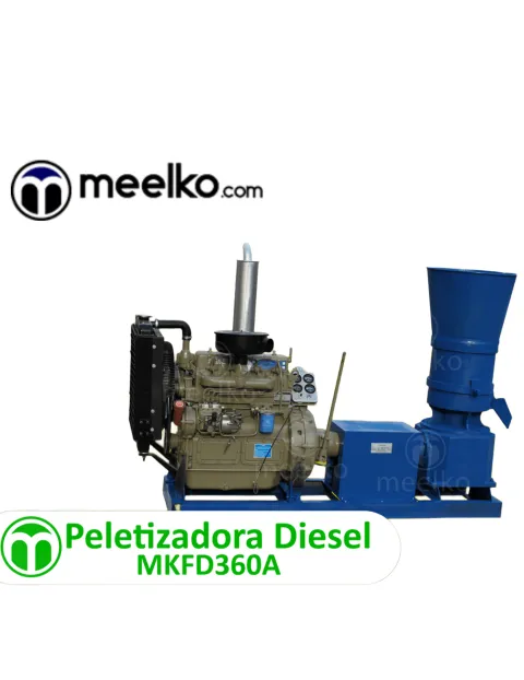 Imagen del producto relacionado Peletizadora Tipo R MKFD360R de 360 mm para Biomasa Difícil - La MKFD360R es una peletizadora Tipo R (Roller Rotation) con matriz de 360 mm, especializada en maderas, biomasas de baja li…